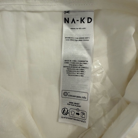 N A-K D     White Linen High-Waist Culottes size 6 NWT - Picture 12 of 16